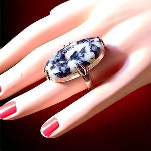 White Buffalo Gemstone in a Handcrafted 925 Stamped Ring (6)